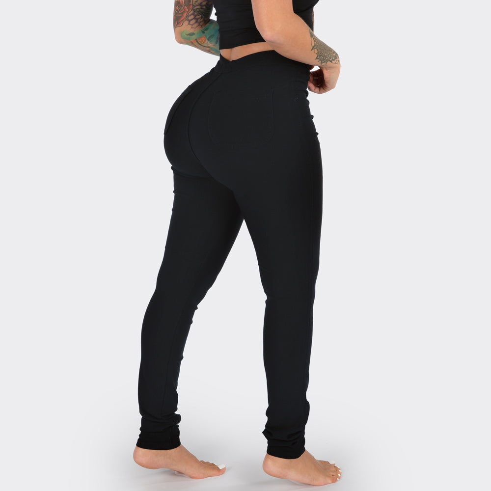 High Waist Stretchy Jeans- Black