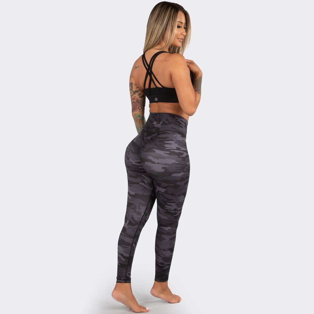 Gray Camo Scrunch Booty Leggings