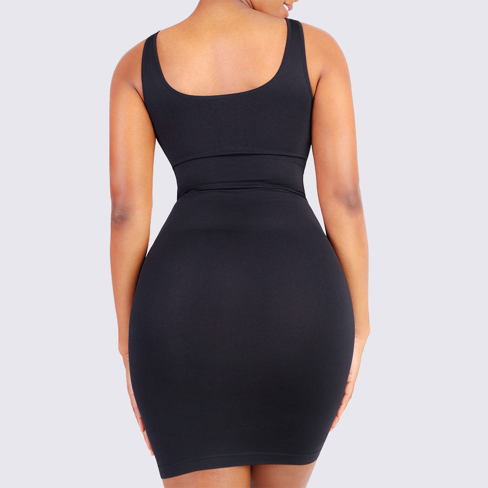 The Shapewear Dress Square Neck Mini Black / 3XL/4XL The Shapewear Dress Square Neck Mini Black / 3XL/4XL